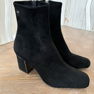DKNY Black Suede Ankle Booties